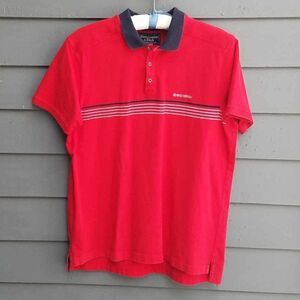 Mens Abercrombie and Fitch Red Blue Muscle Polo size Large